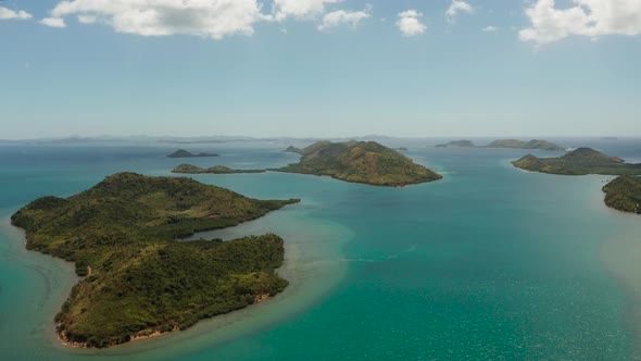 Seascape with Tropical Islands and Lagoons., Philippines, Palawan