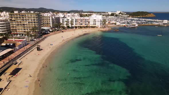 Playa de Santa Eulalia in Ibiza, Spain