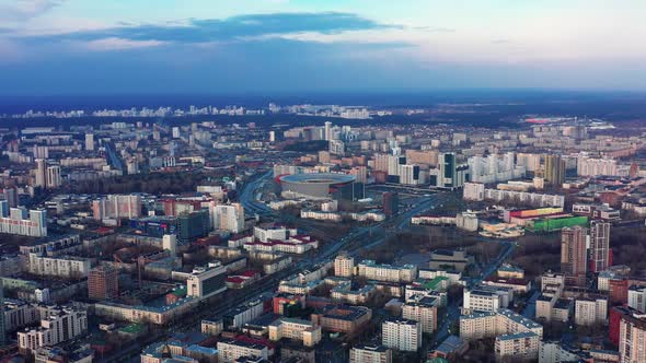 Aerial View of an Empty City During a Pandemic