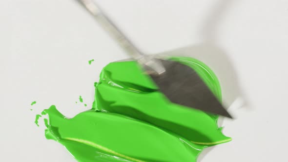 Mixing Green Paint Closeup alt