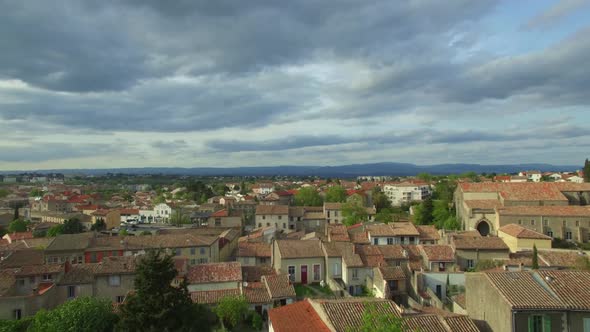 Flight Overlooking the Medieval European City with an Ancient Fortress and Carcassonne Castle 11