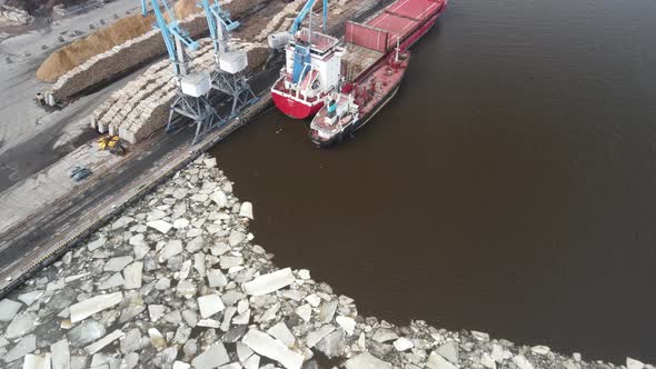 Cargo ship in port