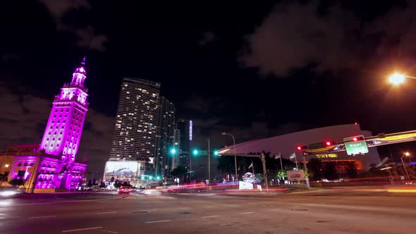 Miami at night Timelapse