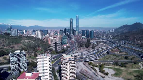 Cityscape of Santiago capital city of Chile South America country. 