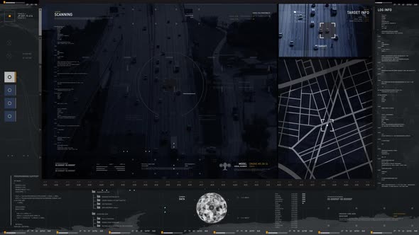 Futuristic Drone Cam Tracking With An X-ray Inspection On A City Highway alt