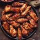 Grilled Spicy Chicken Wings Served with Tomato and Yogurt Dips Celery and Carrot - VideoHive Item for Sale