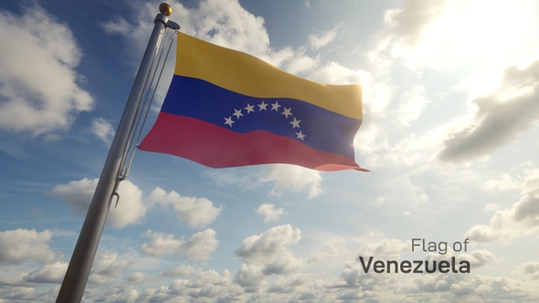 Venezuela Flag on a Flagpole