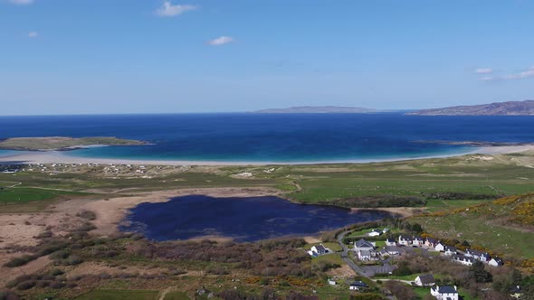 Aerial View of Clooney Narin and Portnoo in County Donegal  Ireland