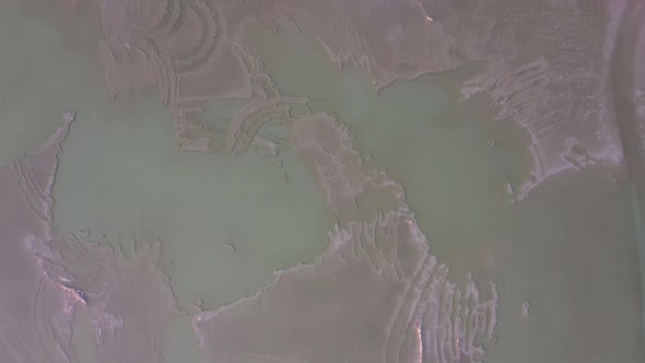 Deadsea, Israel, Fly view down,Beautiful pattern texture of the salty water, forwardement,