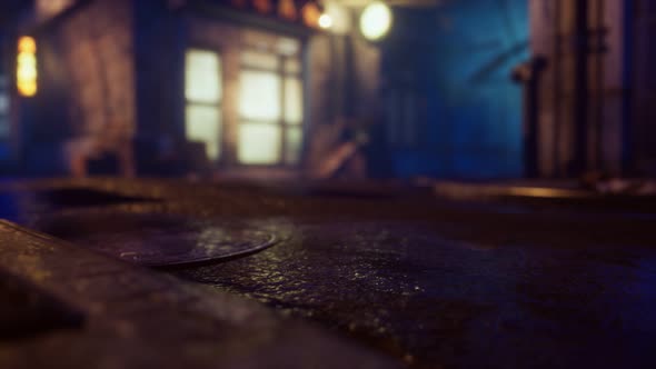 Bokeh Lights on Night Street in Asia alt