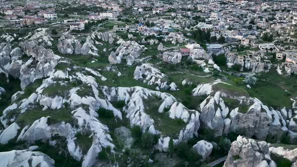 Awesome aerial view of Goreme 4 K Turkey Cappadocia