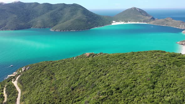 Stunning caribbean water of Coast city of Lakes Region of Rio de Janeiro Brazil