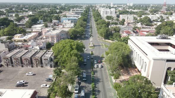 View of Main avenue of Merida Yucatan