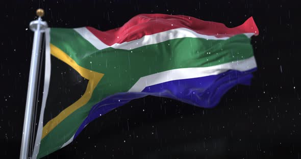 South Africa Flag Waving