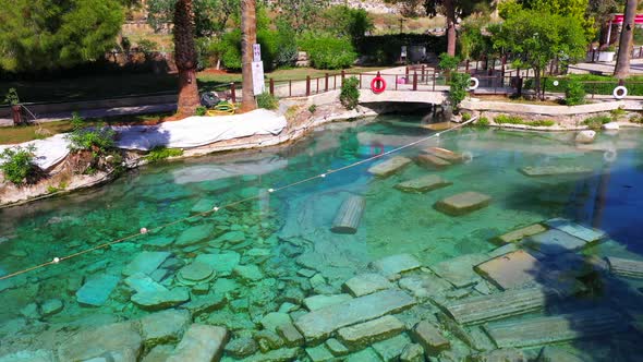 Cleopatra's Ancient Pool - Pamukkale - Turkey.	