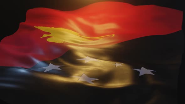 Papua New Guinea  Flag Low Angle View