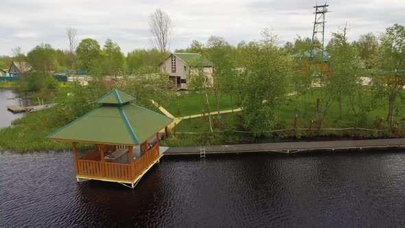 Aerial View of Gazeb on the River