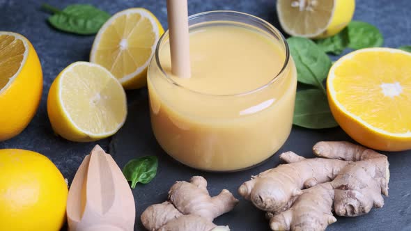 Ginger and orange juice for immunity.