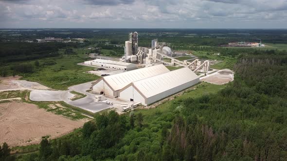 Concrete factory in the wood