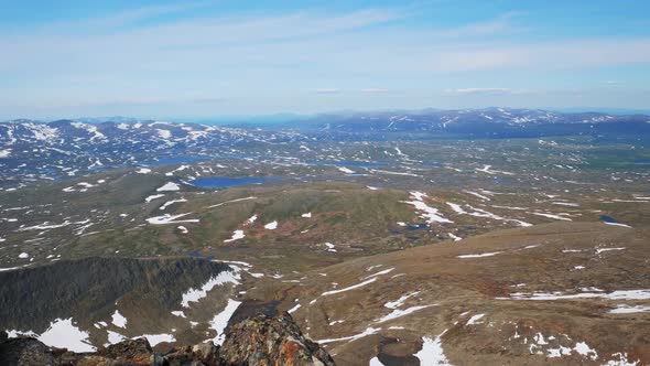 Beautiful Scenery Of The Waterholes At Alpine Landscape In Jamtland Triangle In Sweden. wide shot