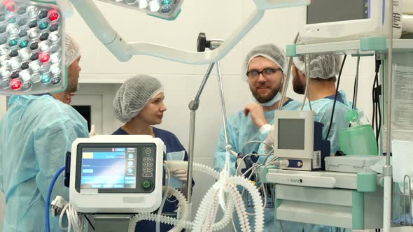 Surgical Team Talking at the Surgery Room