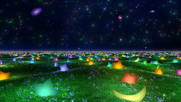 Flying Above Fantasy Field of Stars