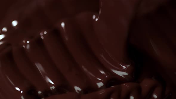 Super Slow Motion Shot of Pouring Meldet Chocolate at 1000Fps