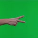 One Female Hand Showing Peace or Victory Gesture on Isolated Green Background - VideoHive Item for Sale