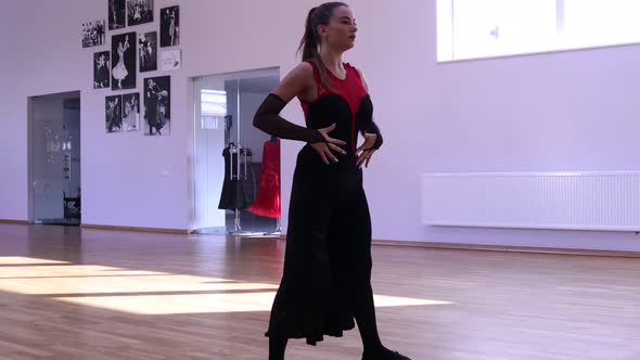 Female dancer warming up before dancing