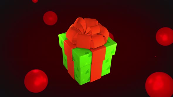 Flying Christmas Holiday Surprise Present Box Animated Background Media