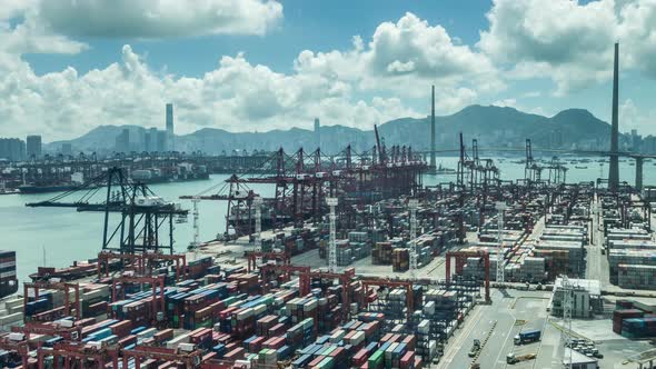 Time lapse of Hong Kong Container Terminal