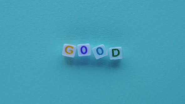 Good Word Positive Thinking Cubes Letters Blue