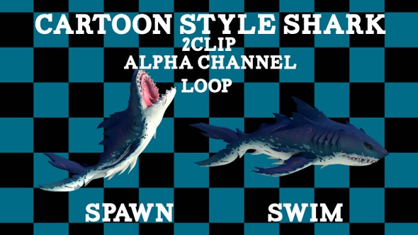 Shark Cartoon Style 2CLip alt