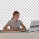 Woman is working on the laptop, Alpha Channel - VideoHive Item for Sale