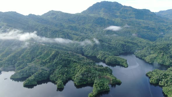 Aerial view of New Zealand Fjords