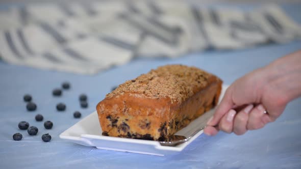 Fresh Blueberry Crumble Pound Cake