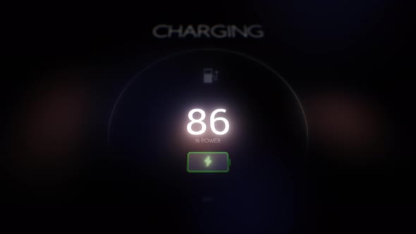 Car Charging Dashboard with battery icon