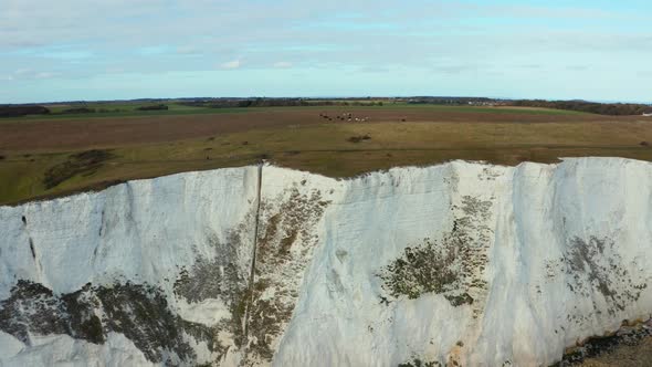 Aerial View of the White Cliffs of Dover Which Face Towards Continental Europe