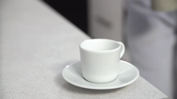 Pouring Coffee Into Cup, Morning Drink Closeup