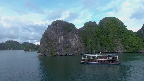 Cruise Ship Travelling Ha Long Bay