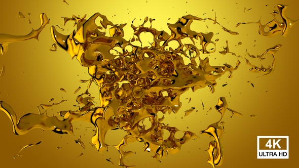 Liquid Gold Stream Splash Collision alt