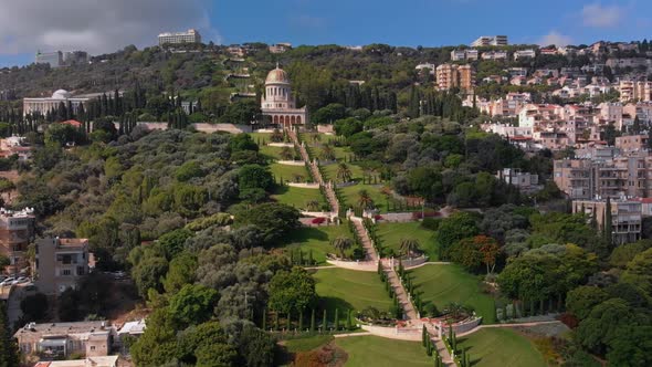 Bahai Gardens with a Birds Eye View