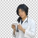 Doctor woman looking at box of pills, Alpha Channel - VideoHive Item for Sale