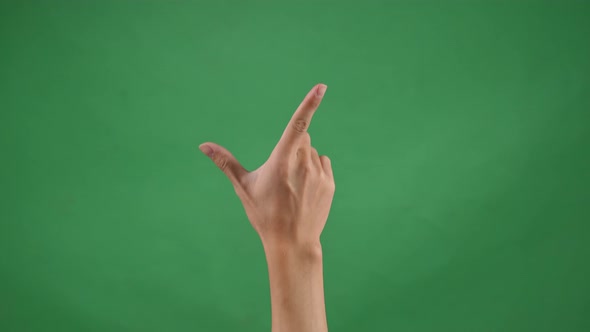 Hand Zoom Out On Green Screen Background