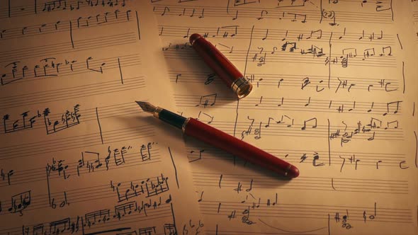 Pen On Hand Written Music Sheets