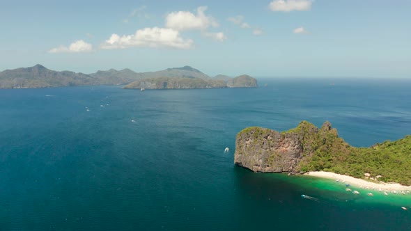 Tropical Island with Sandy Beach