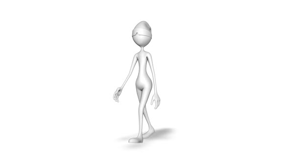 3d Character Man Walk Loop On White Background
