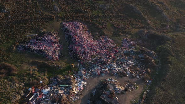 Piles of refugee lifejackets dumped on Lesvos Dramatic Aerial