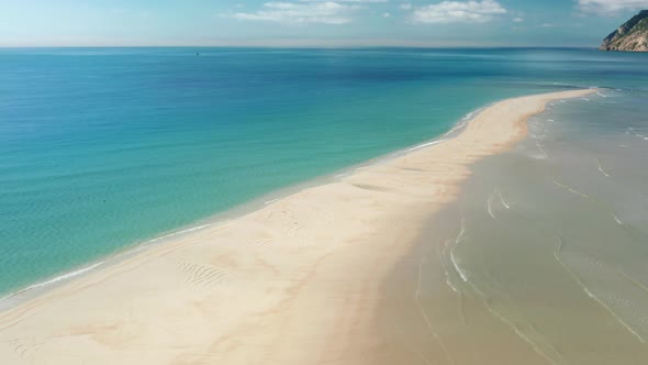 Slow Motion Footage of a Sheltered Cove Within Picturesque Landscape