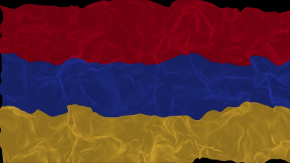 flag Armenia turns into smoke. State weakening concept a crisis, alpha channel